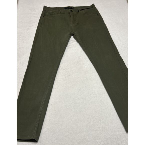 Reset Men’s Jeans Size 34x32 Green Slim Fit Stretch Mid Rise Straight Leg - Picture 2 of 9